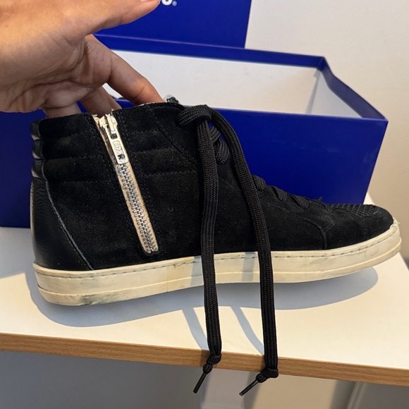 NIB P448 Black and black and shimmery High-Top Sneakers size 39 - Picture 3 of 11